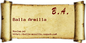 Balla Armilla névjegykártya